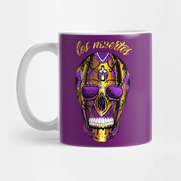 Los Muertos Sugar Skull - Purple and Gold Edition by kenallouis